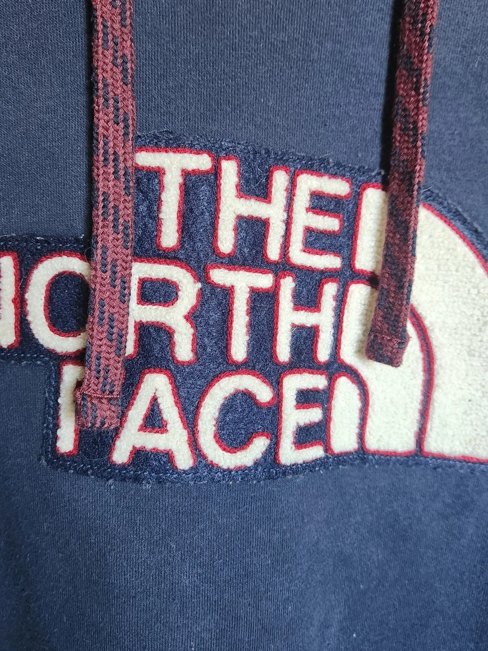 The North Face Navy Pullover Hoodie with Red Lined Hood
